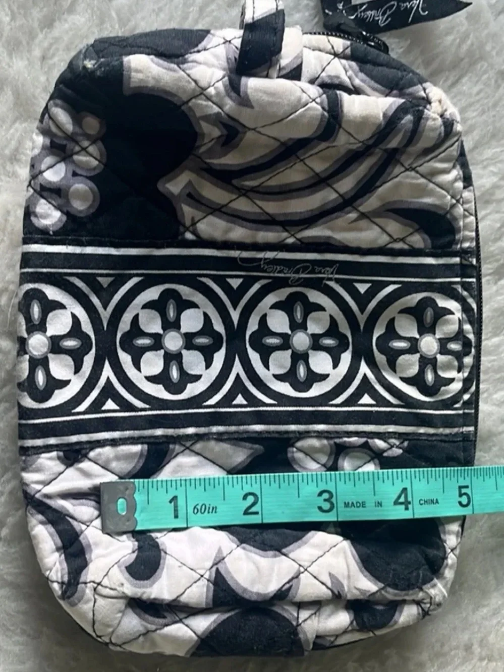 Vera Bradley Night & Day black white retired Small Cosmetic & matching wristlet